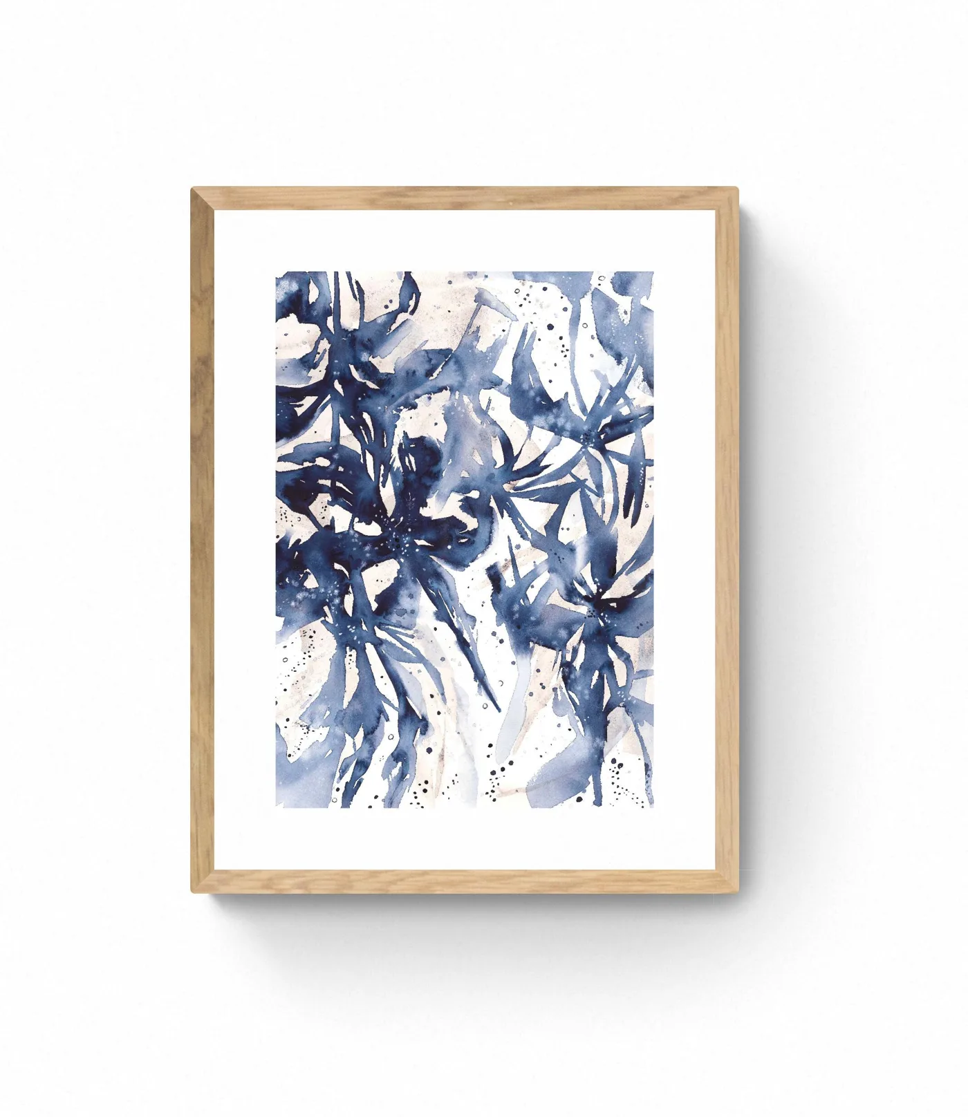 Abstract Floral Dance in Soothing Blue
