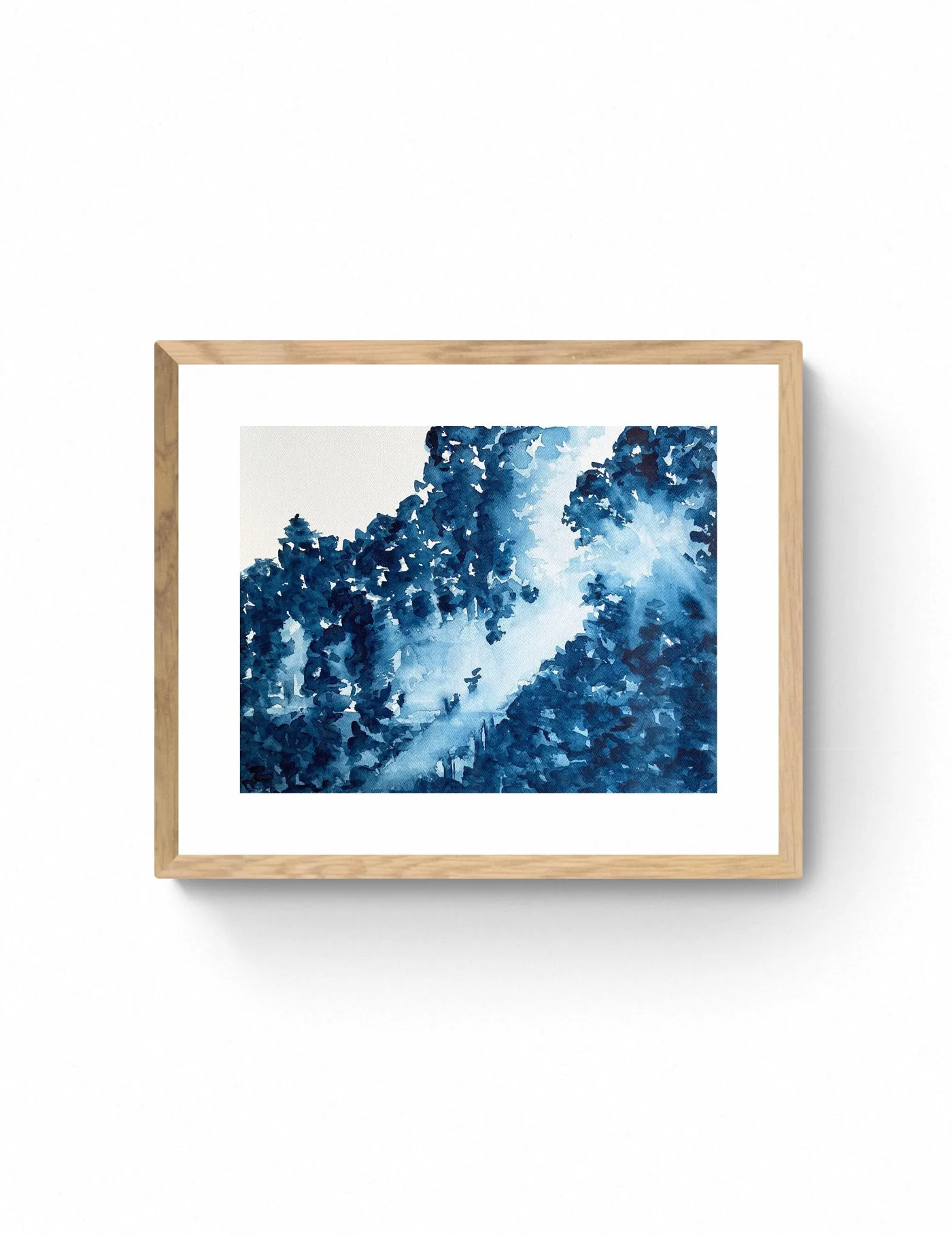 Sunlight Through Forest Canopy in Blue