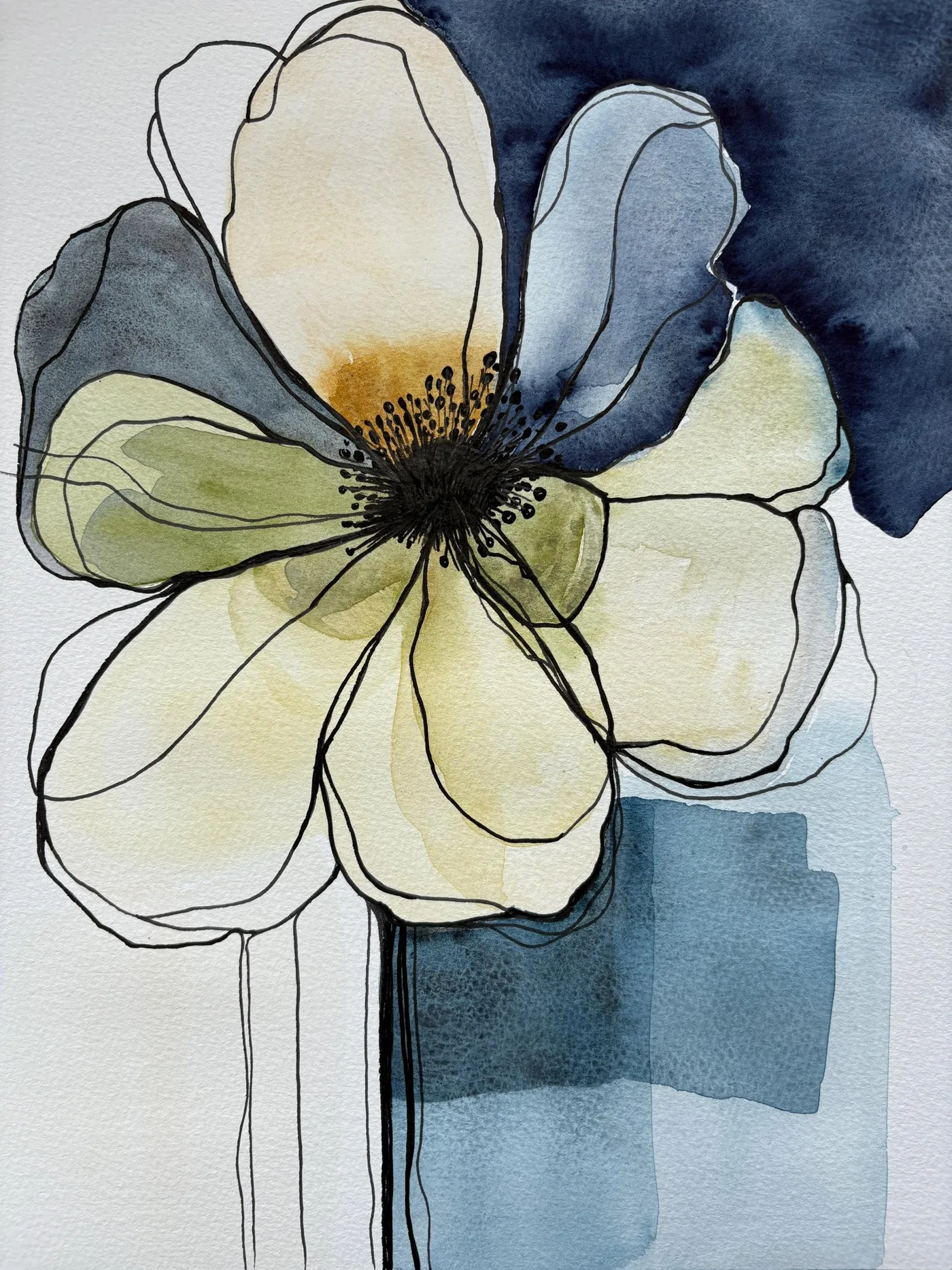 Wild Bloom– Abstract Watercolor Flower