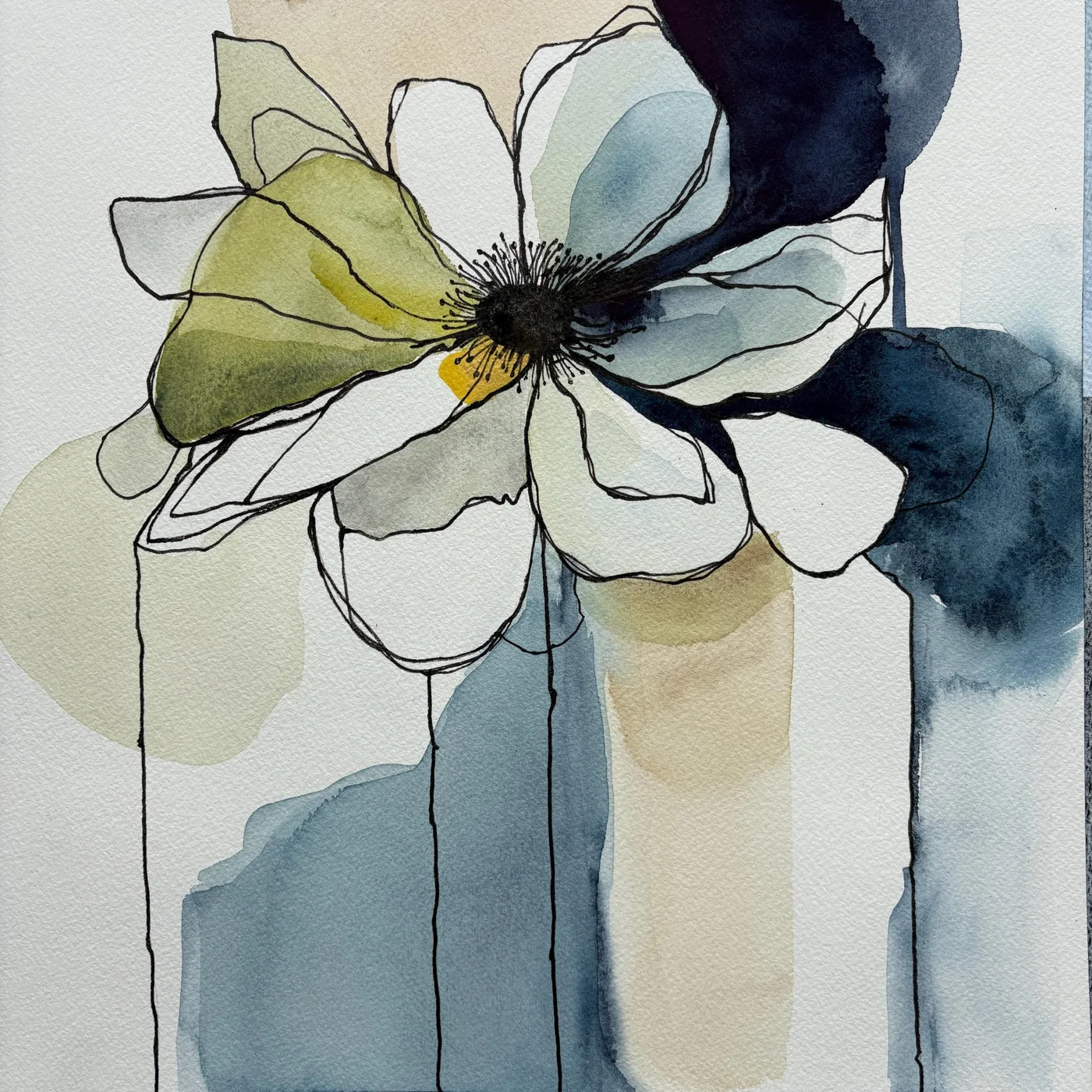 Abstract Watercolor Flower