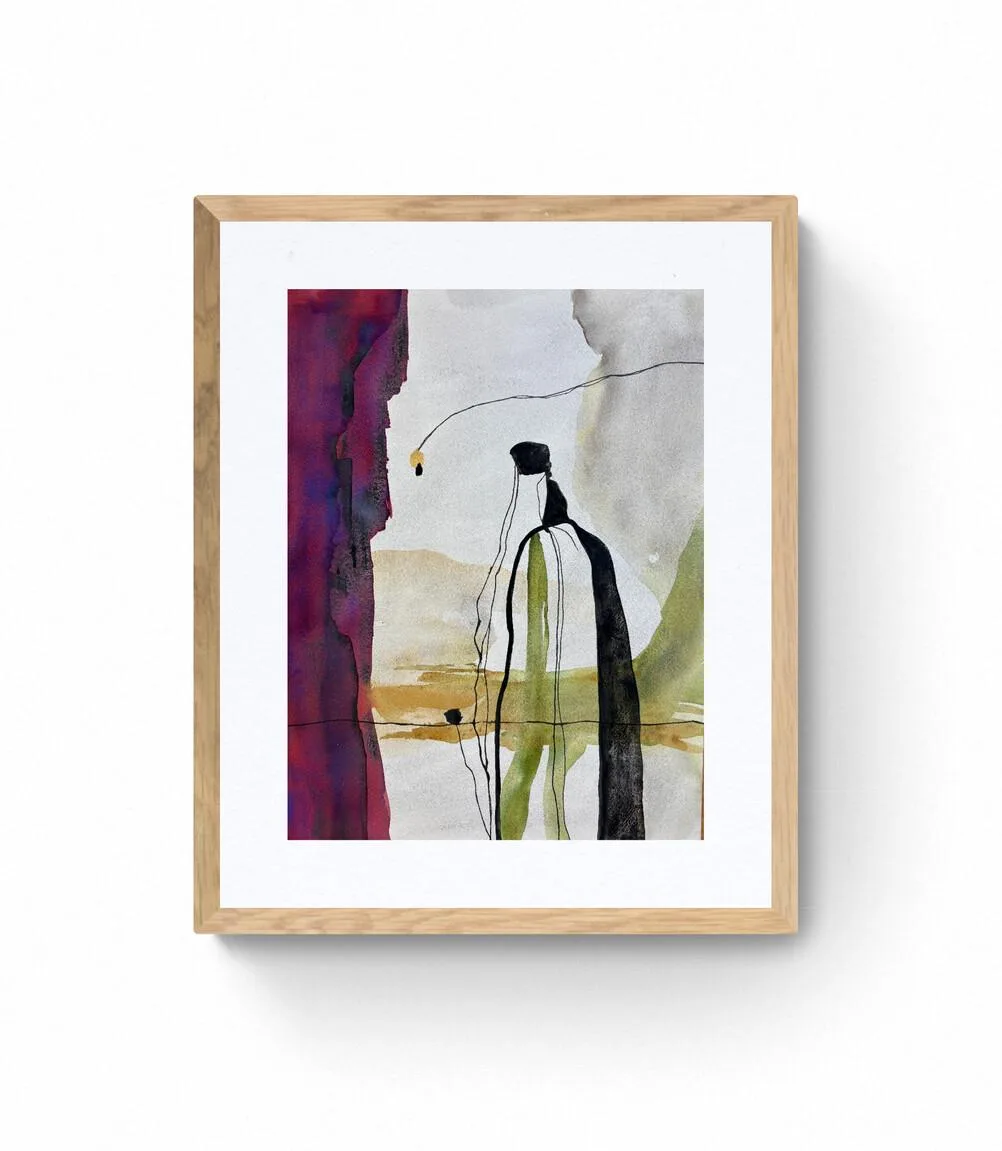 Slender Figure Green and Burgundy