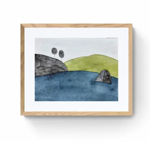 Minimalist Watercolor Landscape
