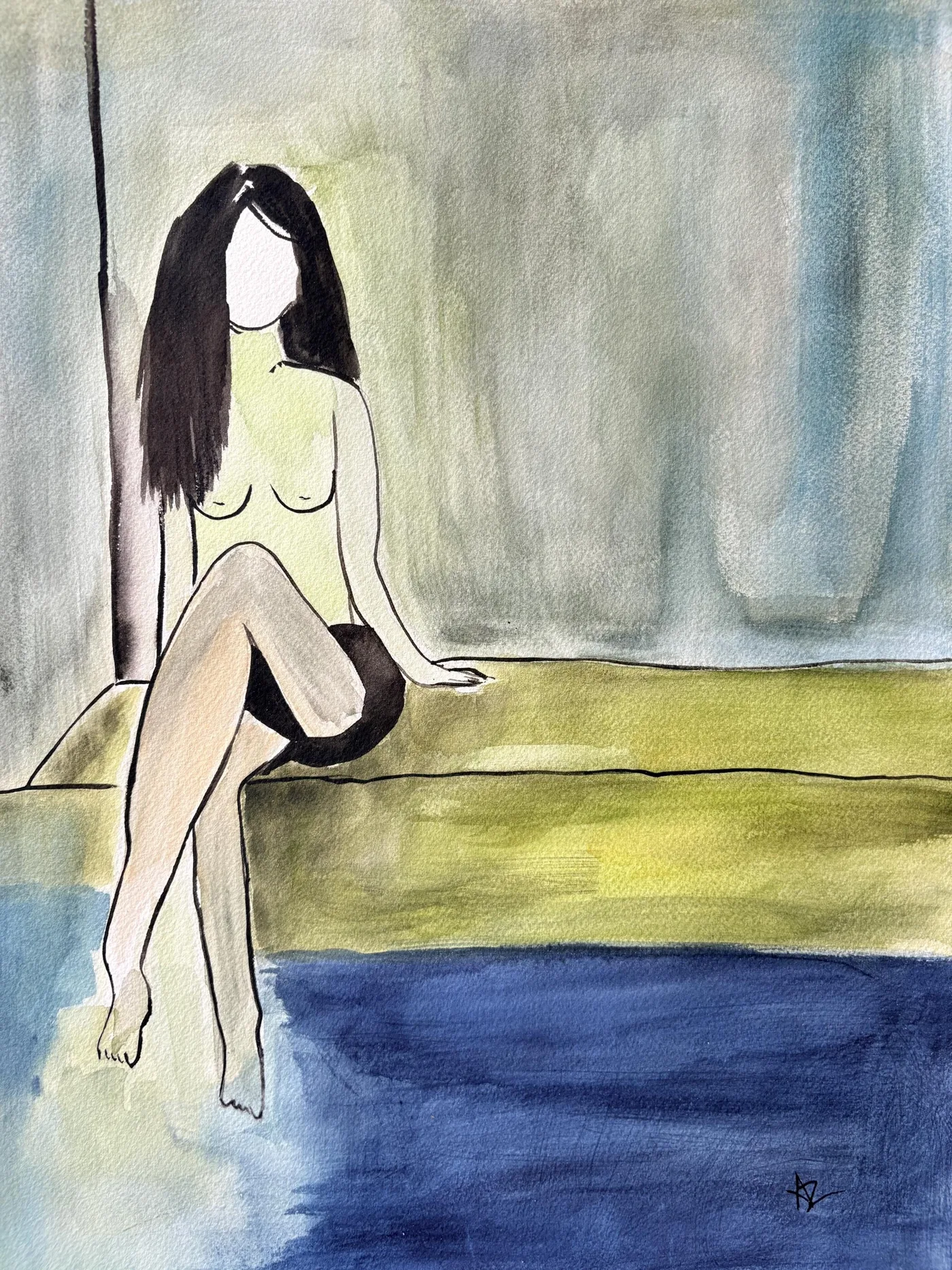 Abstract Woman in Blue