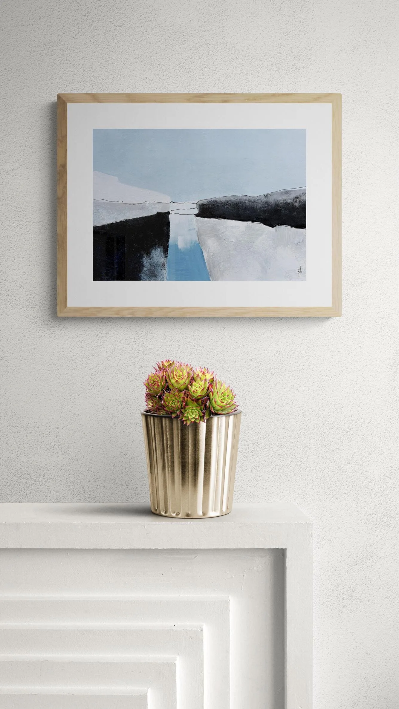 Abstract Winter Landscape Light Blue