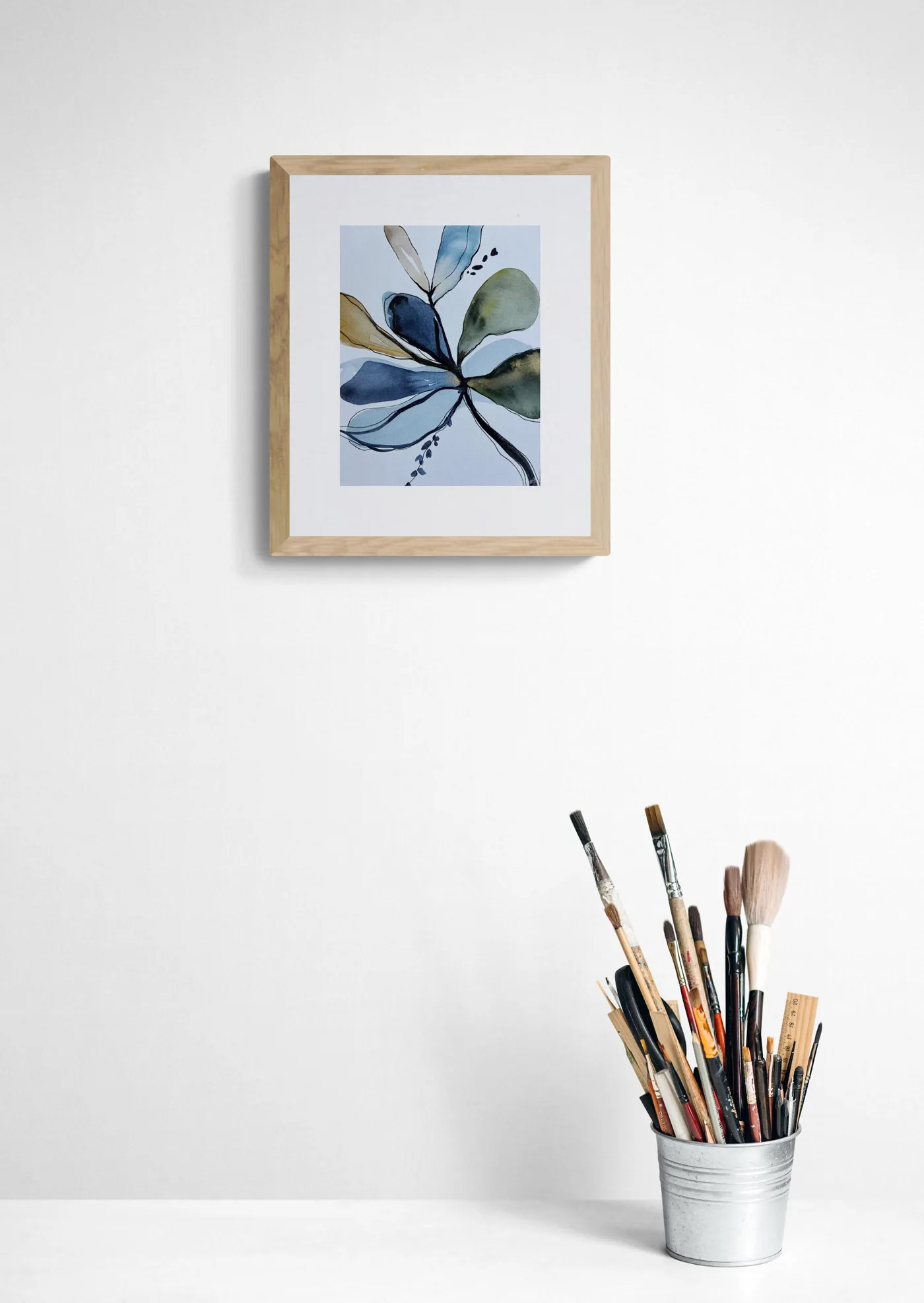 Fluid Botanical Shapes Blue and Green