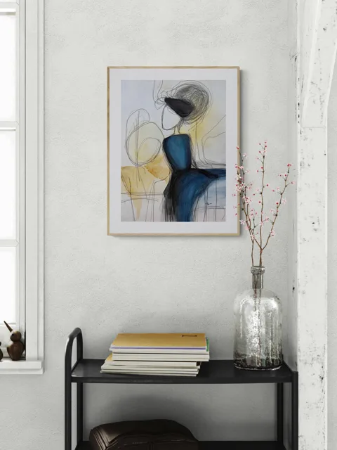 Seated Woman in Blue Dress