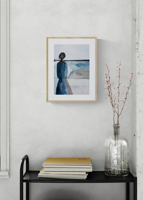 Woman by the Water Minimalist Figurative