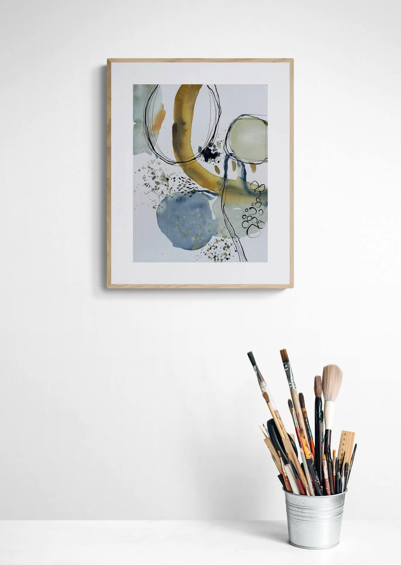 Elongated Expressive Figure Lines Abstract