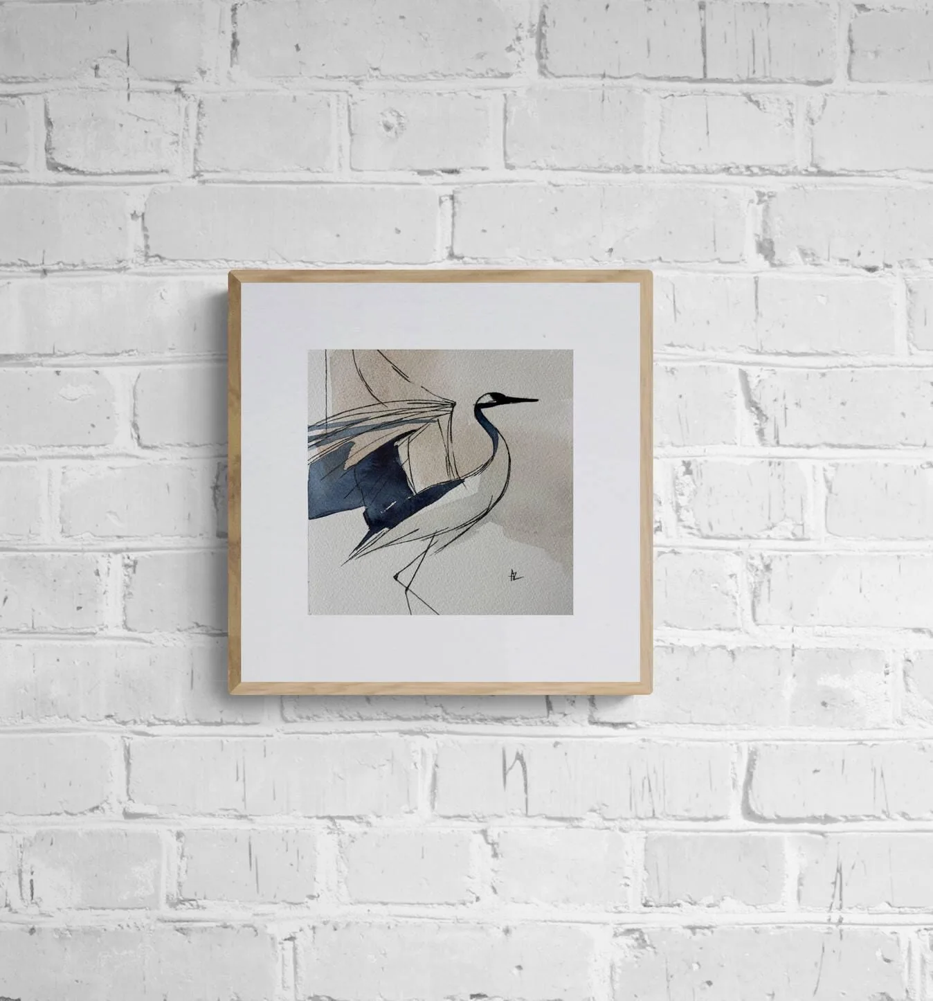 Elegant Stork Minimalist Bird Silhouette