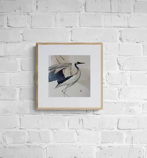 Elegant Stork Minimalist Bird Silhouette