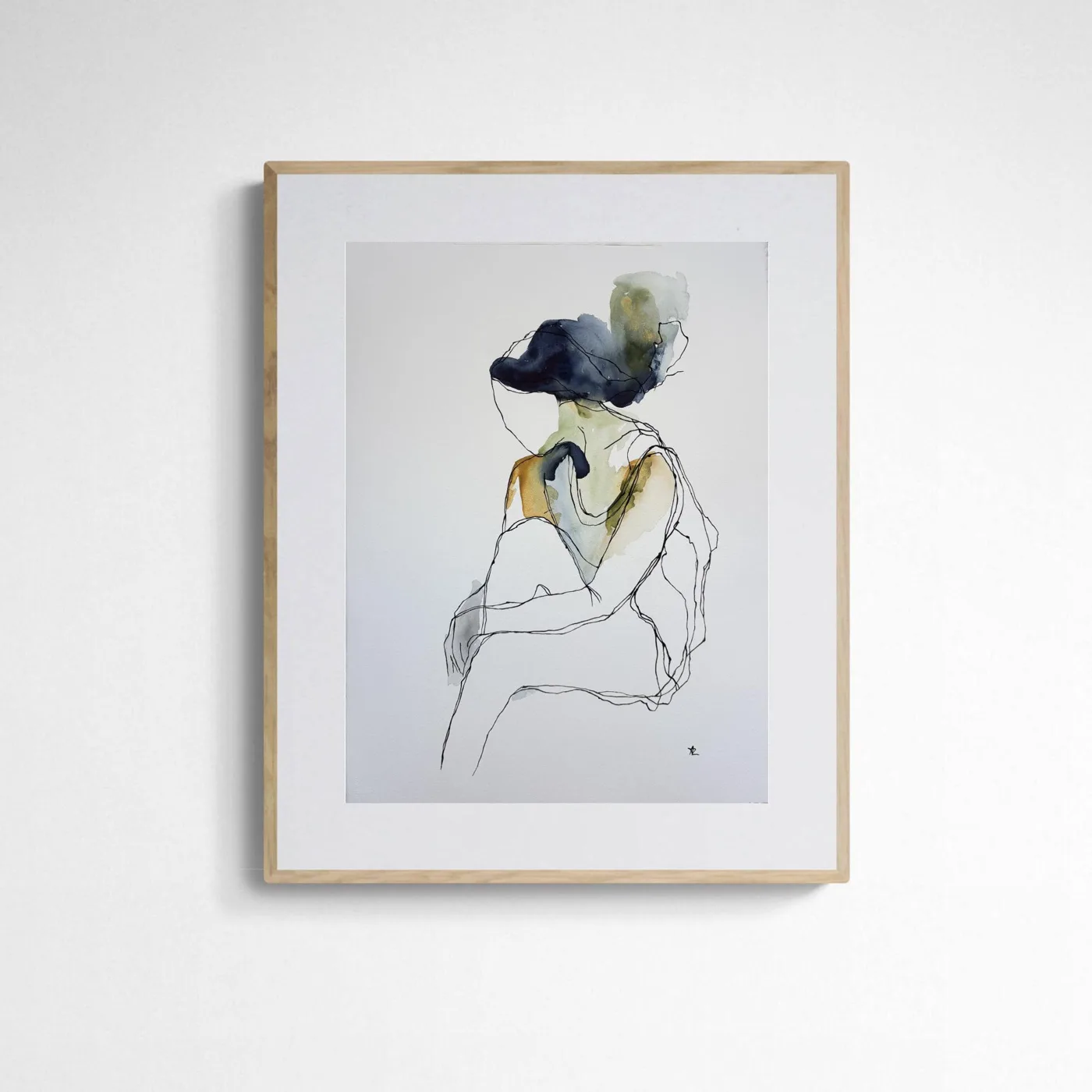 Abstract Silhouette Indigo Sage Green