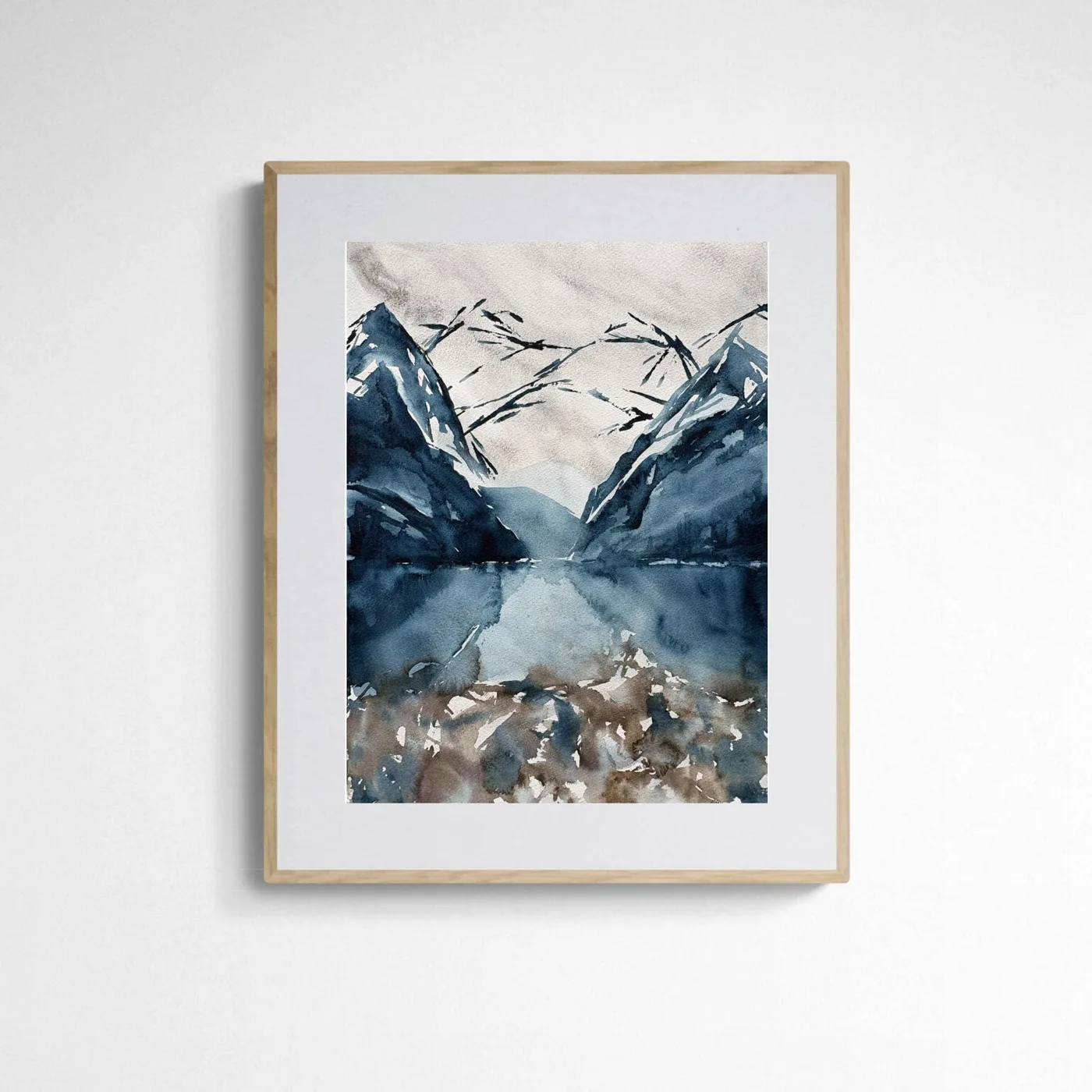Abstract Navy and Brown Landscape