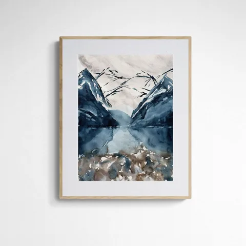 Abstract Navy and Brown Landscape
