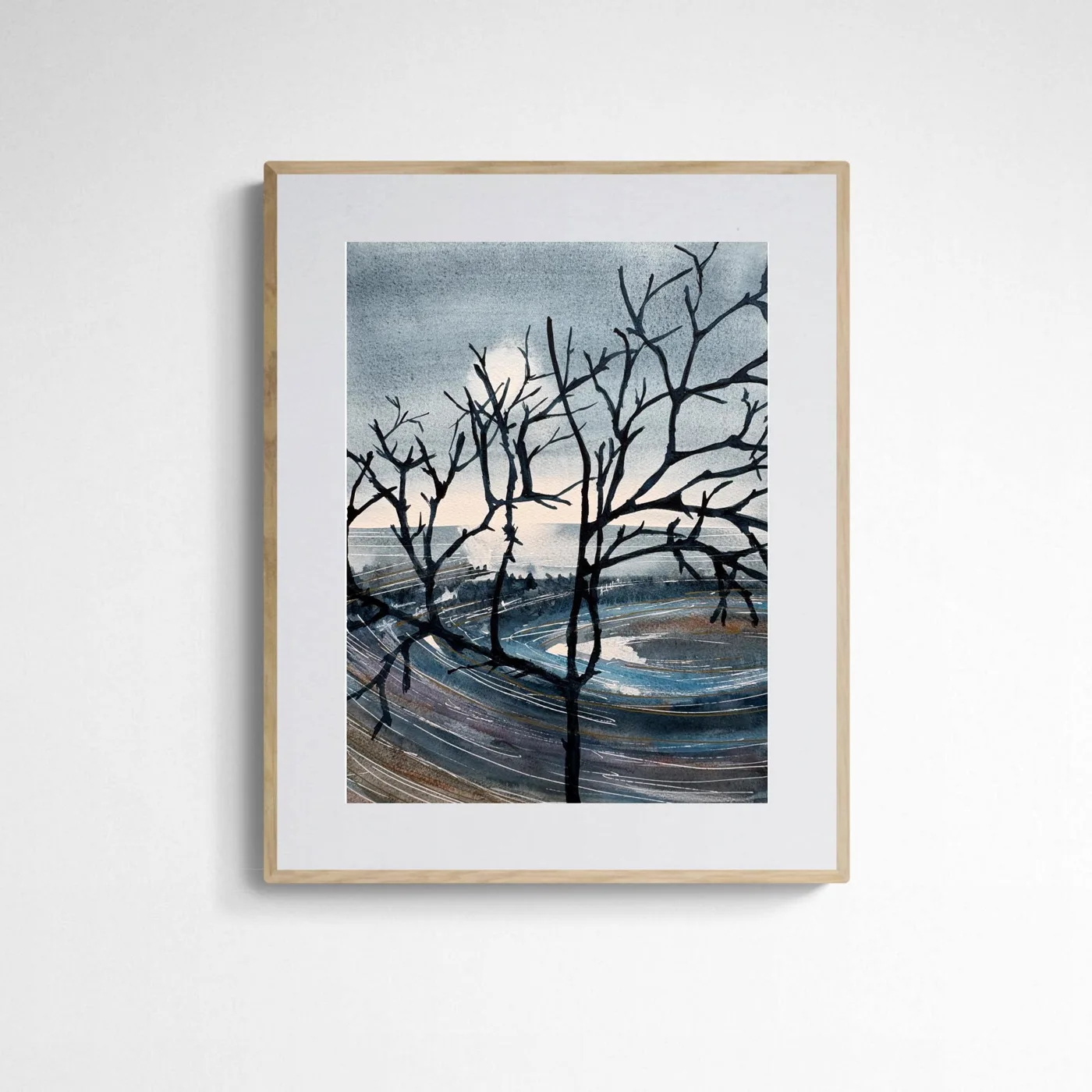 Bare Winter Trees and Indigo Glaze