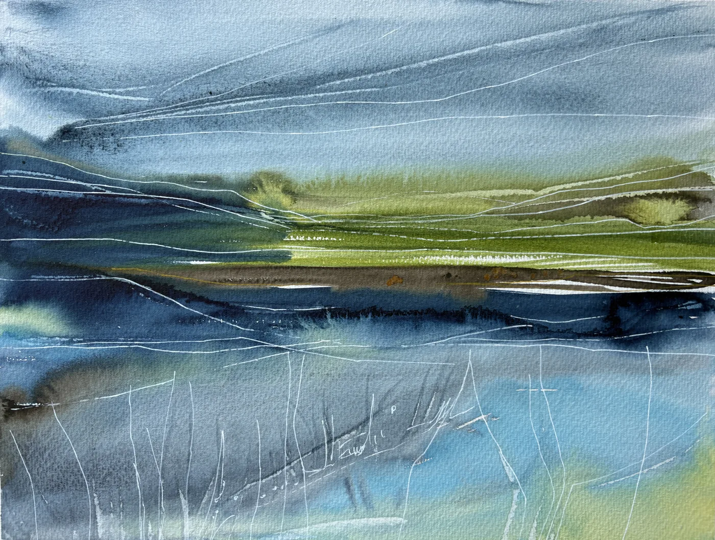Fluid Indigo and Sage Lake