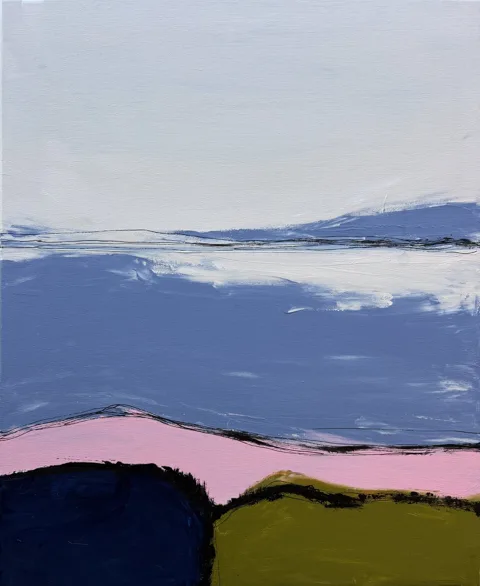 Soft Fields of Quiet Blue and Pink