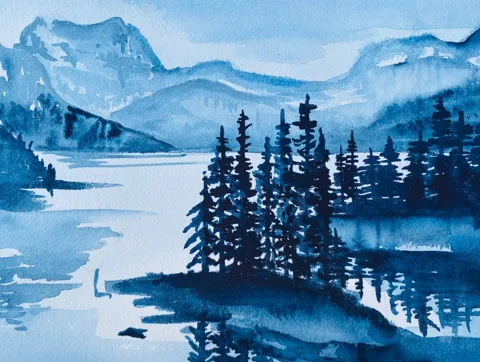 MOUNTAIN LAKE - Snow mountains